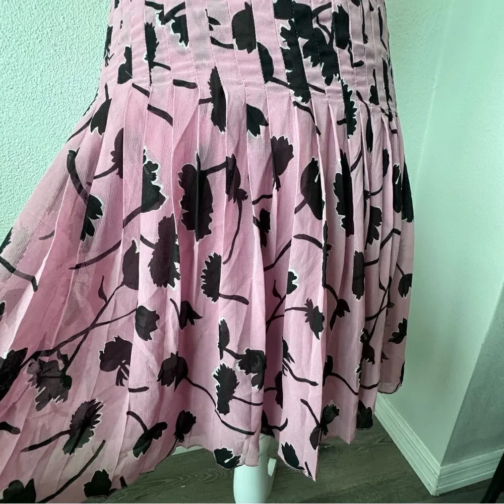 LOFT Floral Skirt Womens Flowy Pleated Dressy Career SZ S
